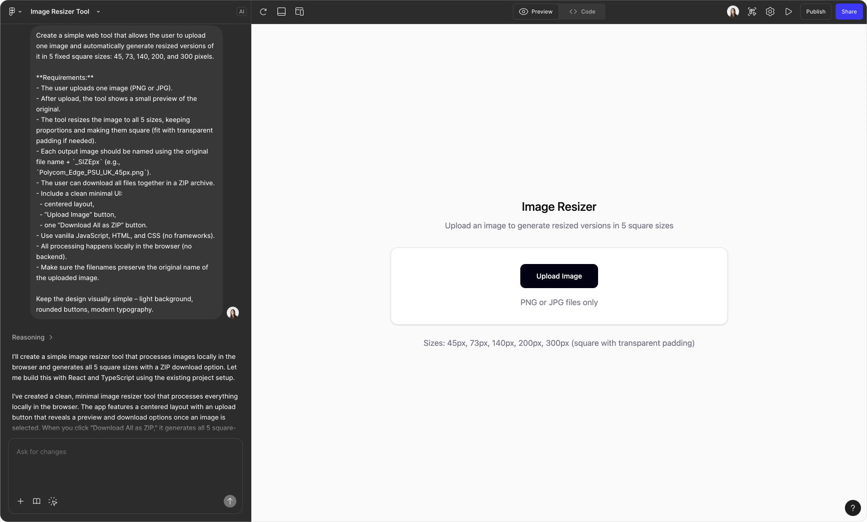 The first version by Figma Make