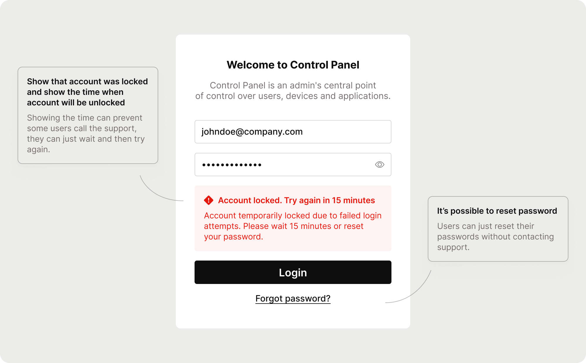 Redesigned login form step 2